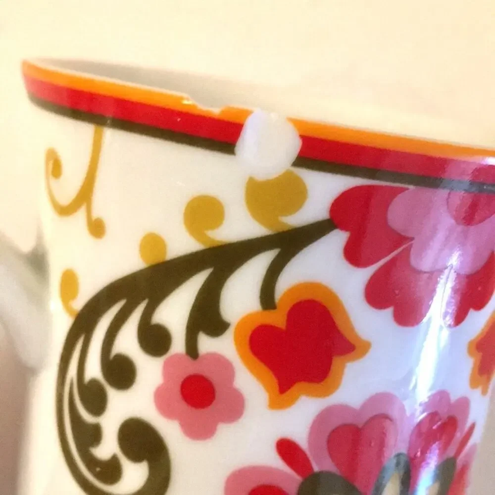 Vera Bradley coffee mug set of 2 used colorful